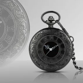 Black Roman Numeral Pocket Watch