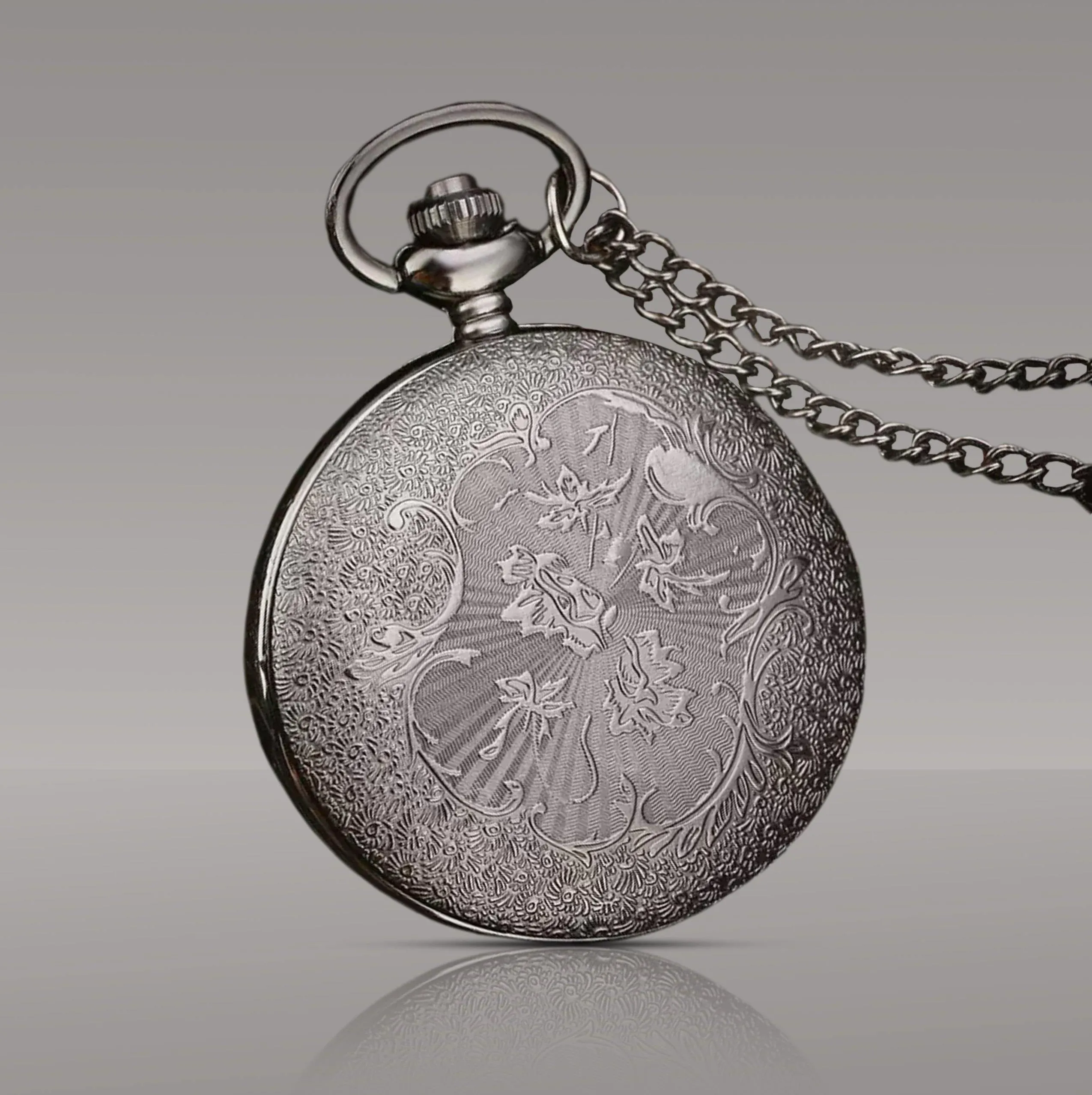 Black Roman Numeral Pocket Watch