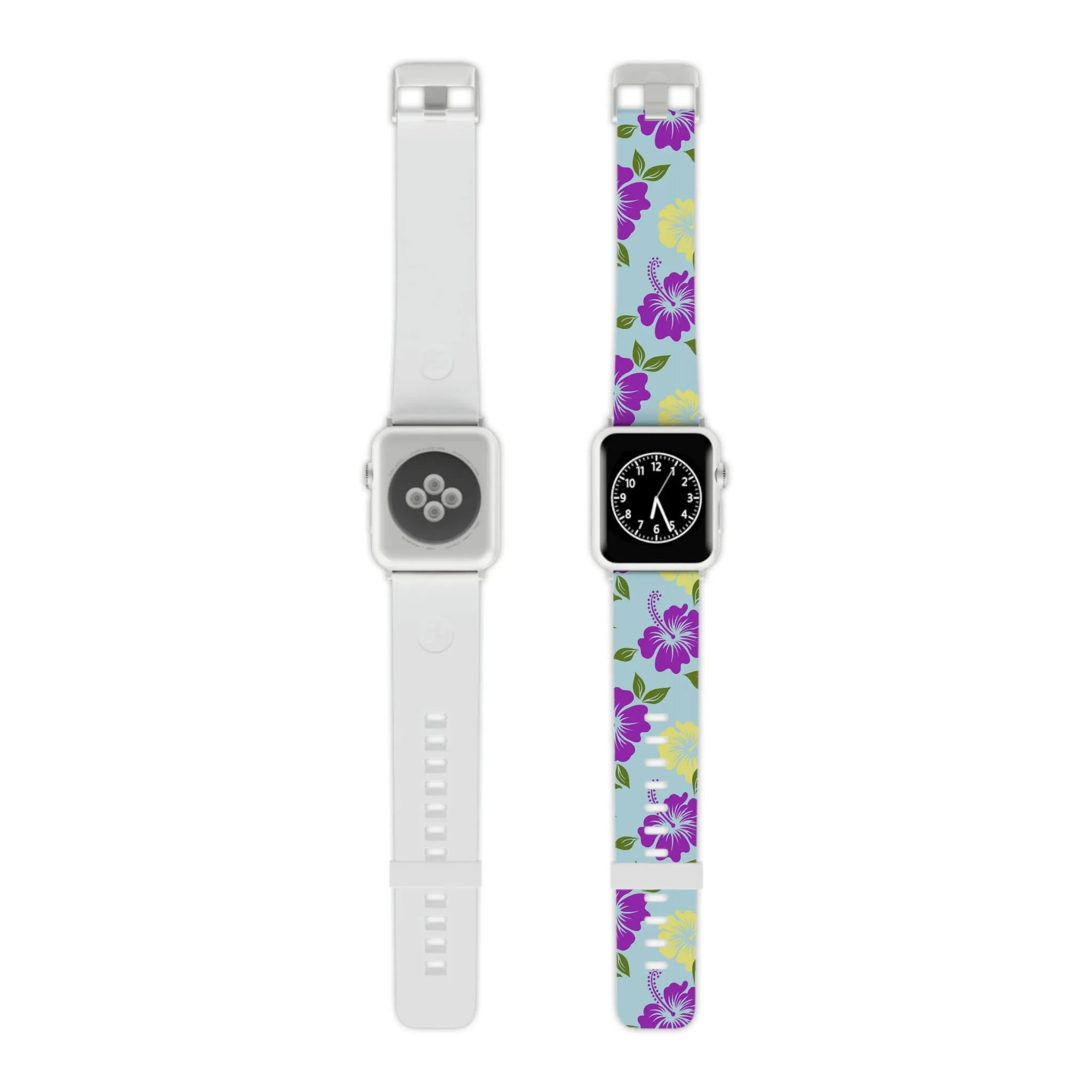 Blue Tropical Thermo Elastomer Print Watch Band for Apple Watch