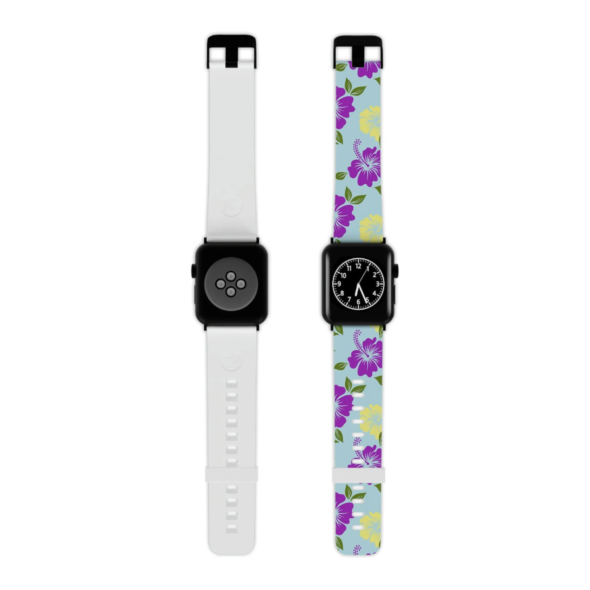 Blue Tropical Thermo Elastomer Print Watch Band for Apple Watch