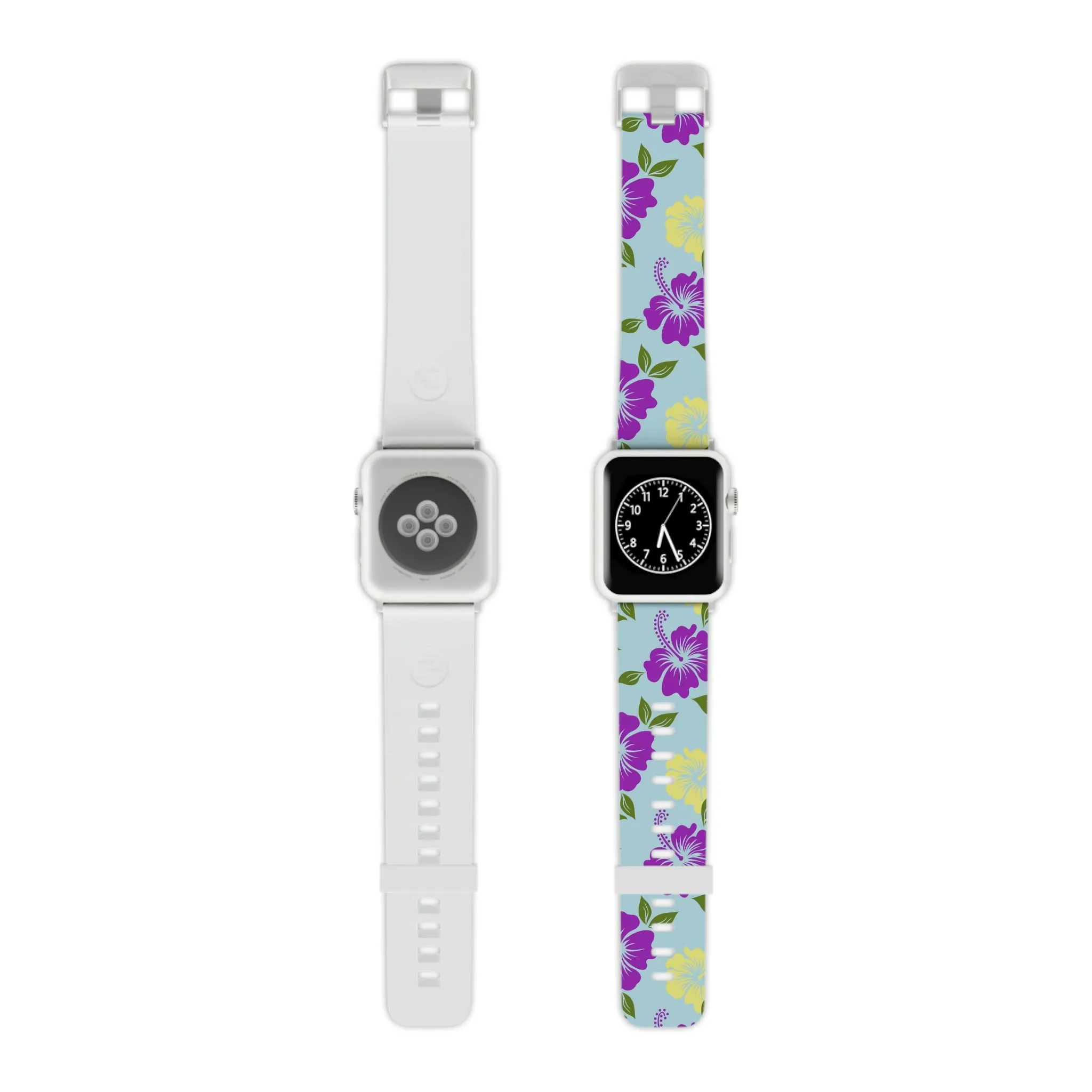 Blue Tropical Thermo Elastomer Print Watch Band for Apple Watch