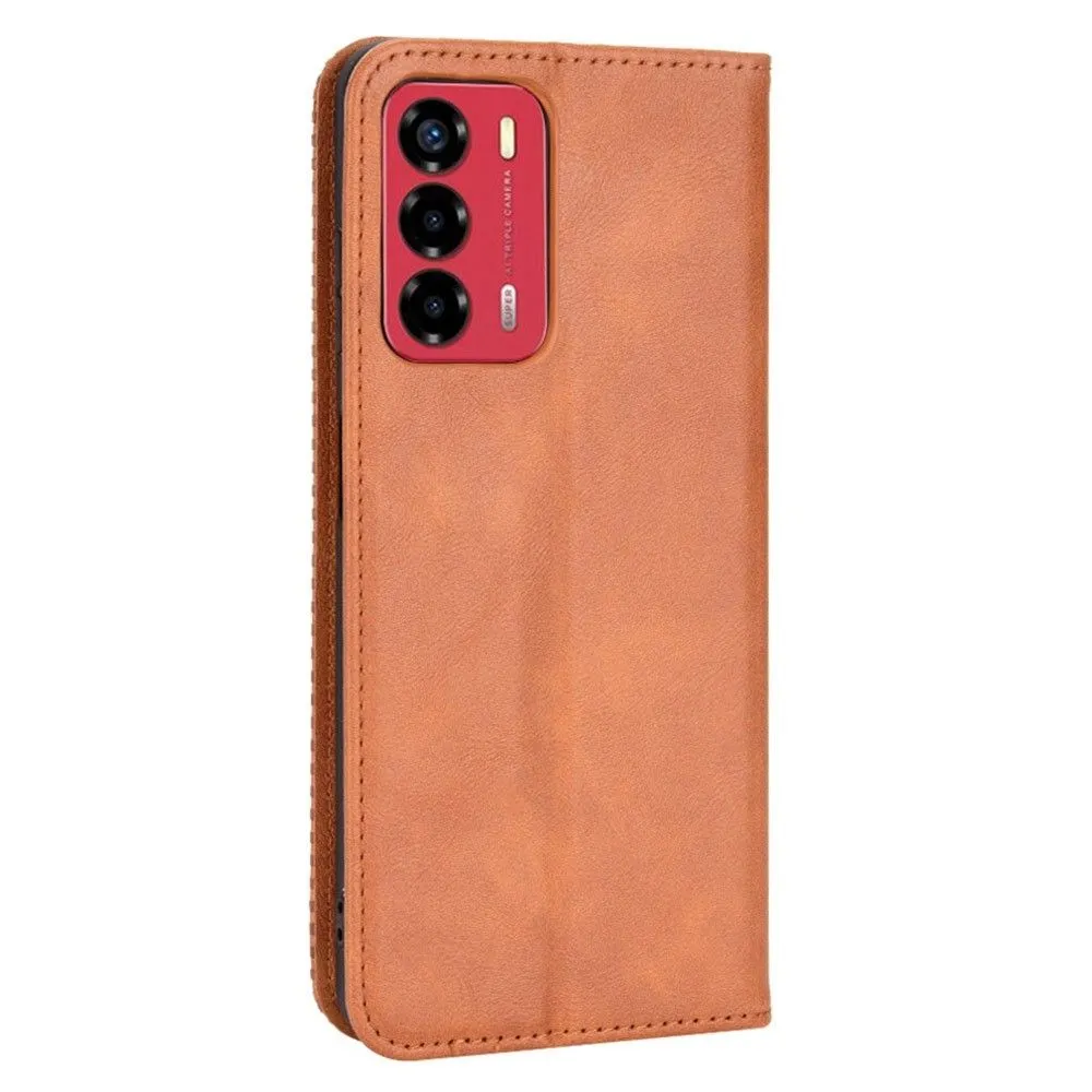 Bofink Vintage ZTE Blade A72 / V40 Vita leather case - Brown