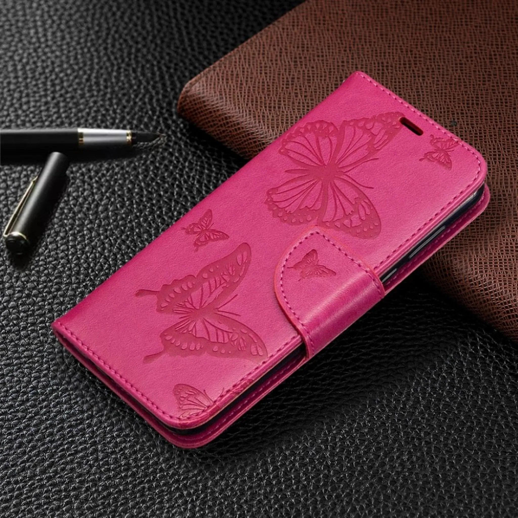 Butterfly Huawei Y5p / Honor 9S flip case - Rose