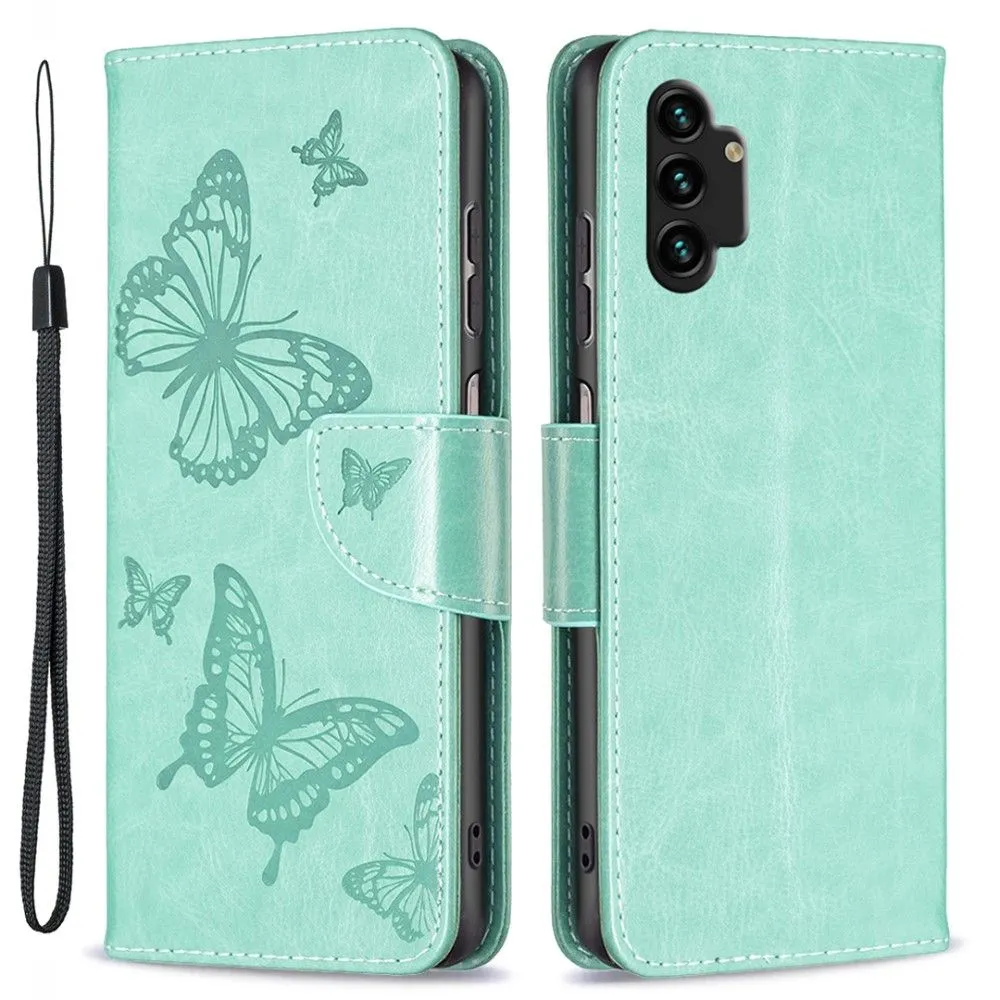 Butterfly Samsung Galaxy A13 4G flip case - Green