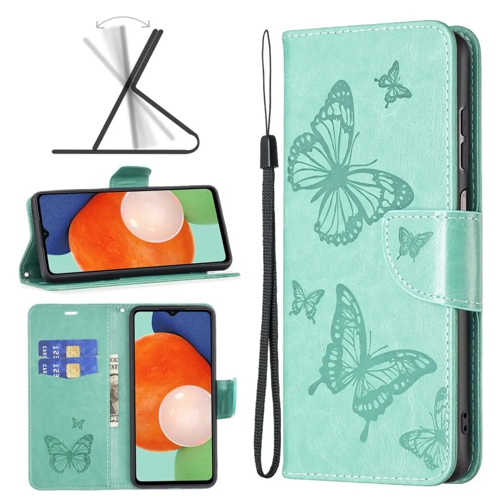 Butterfly Samsung Galaxy A13 4G flip case - Green