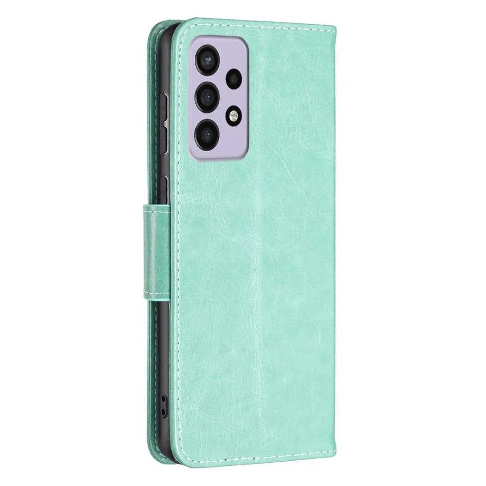 Butterfly Samsung Galaxy A73 flip case - Green