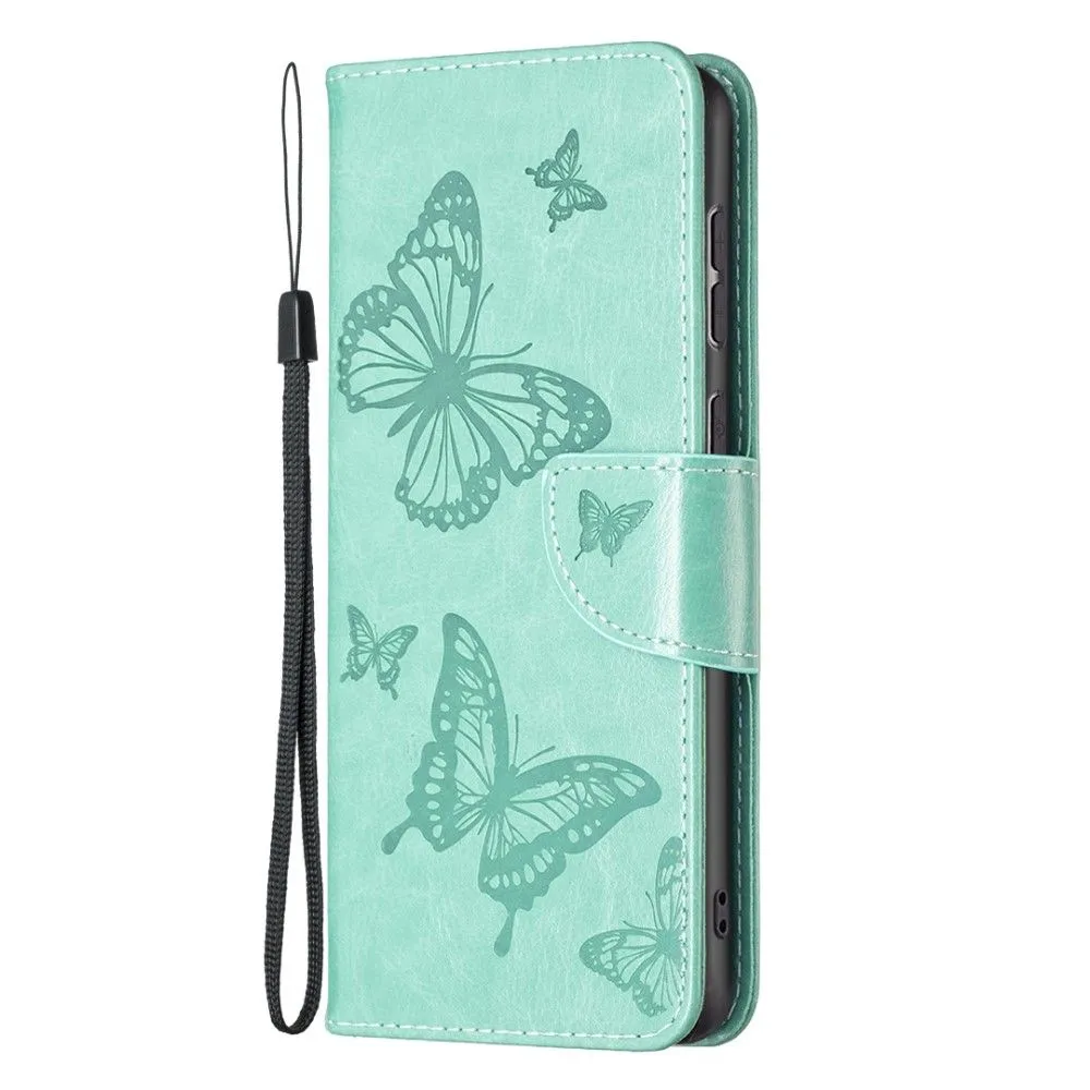 Butterfly Samsung Galaxy A73 flip case - Green