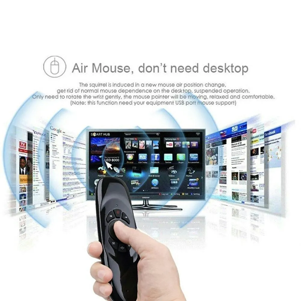 C120 RGB 7 Color Backlight Fly Air Mouse Wireless Backlit Remote Control