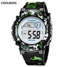 Camouflage Watches Children Watch Led Digital Wristwatch Kids Boys Girs Students Clock Waterproof Sport Gift Relojes Army Green