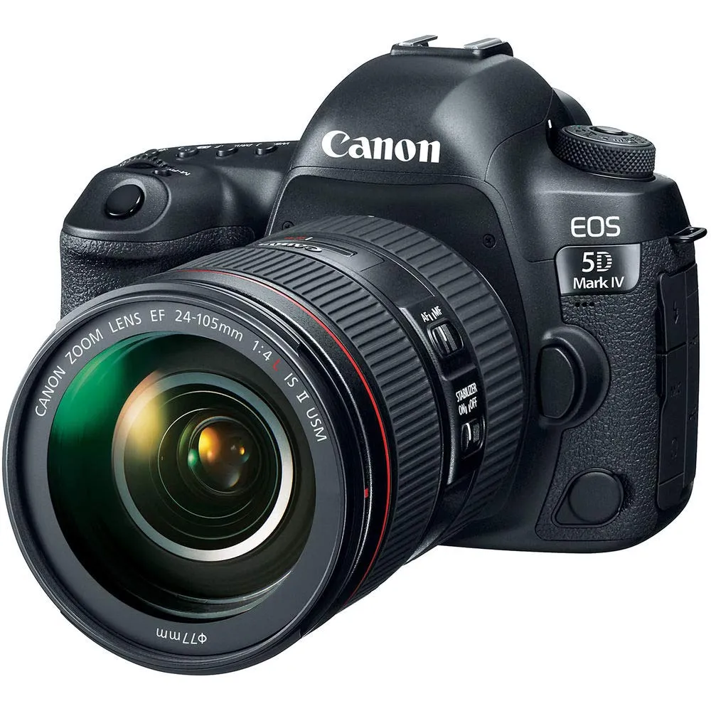 Canon EOS 5D Mark IV DSLR Camera with 24-105mm f/4L II Lens (International Model)   128GB Standard Bundle