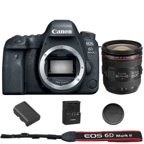 Canon EOS 6D Mark II DSLR Camera Body with Canon EF 24-70mm f/4L IS USM Lens