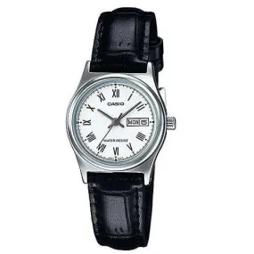 Casio LTP-V006L-7B Black Leather Strap Watch for Women