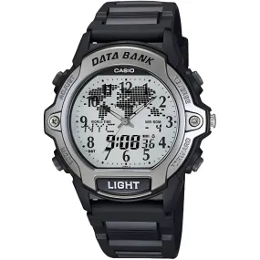 Casio Men's Analog-Digital Watch - Databank Grey Dial Black Resin Strap | ABX-23-8B