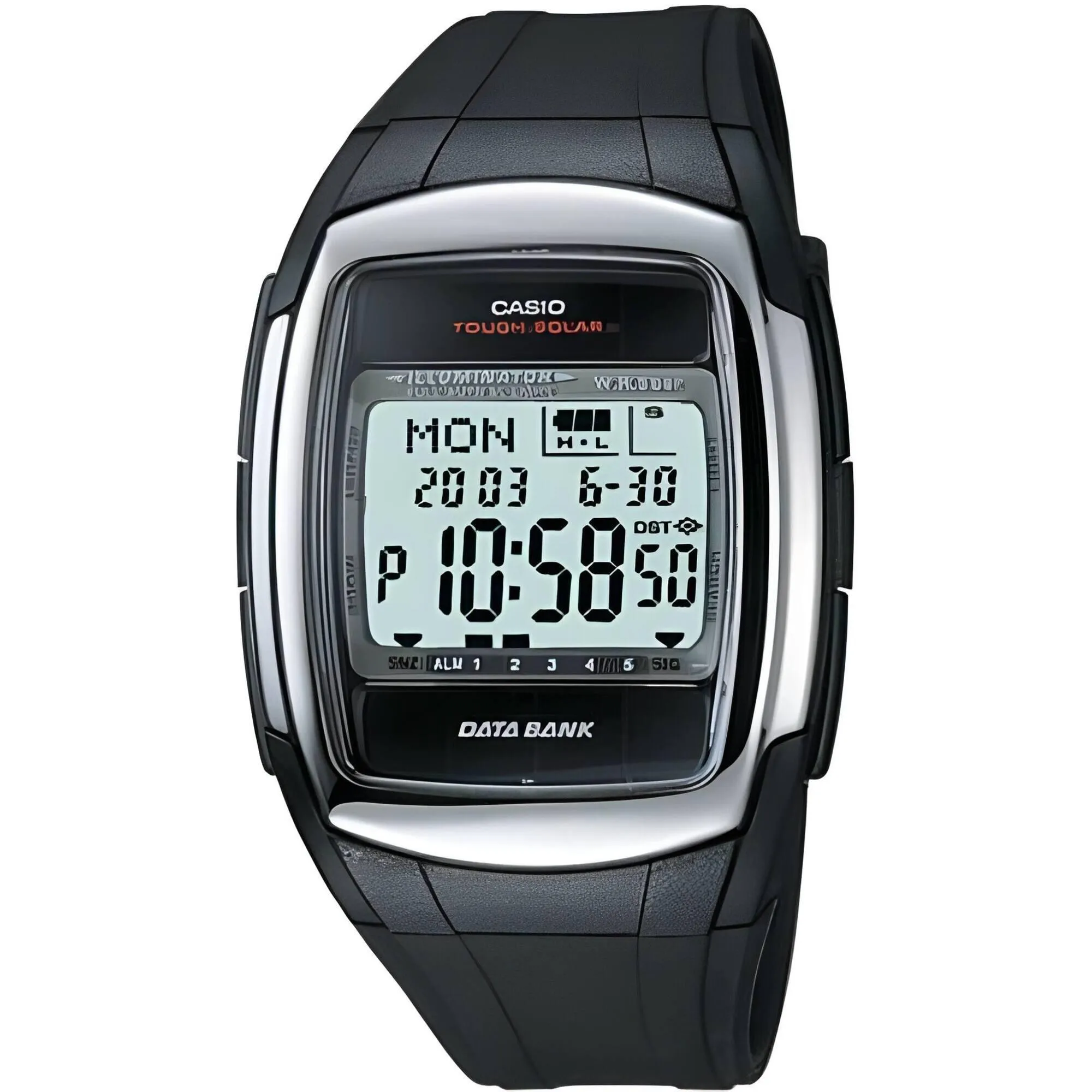 Casio Men's Digital Watch - Databank Tough Solar Grey Dial Resin Strap | DBE-30-1A