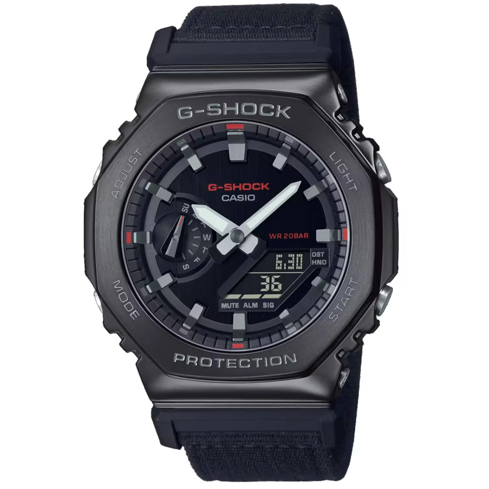 Casio Men's Watch - G-Shock Black Analog-Digital Dial Resin Strap Alarm | GM2100CB-1A