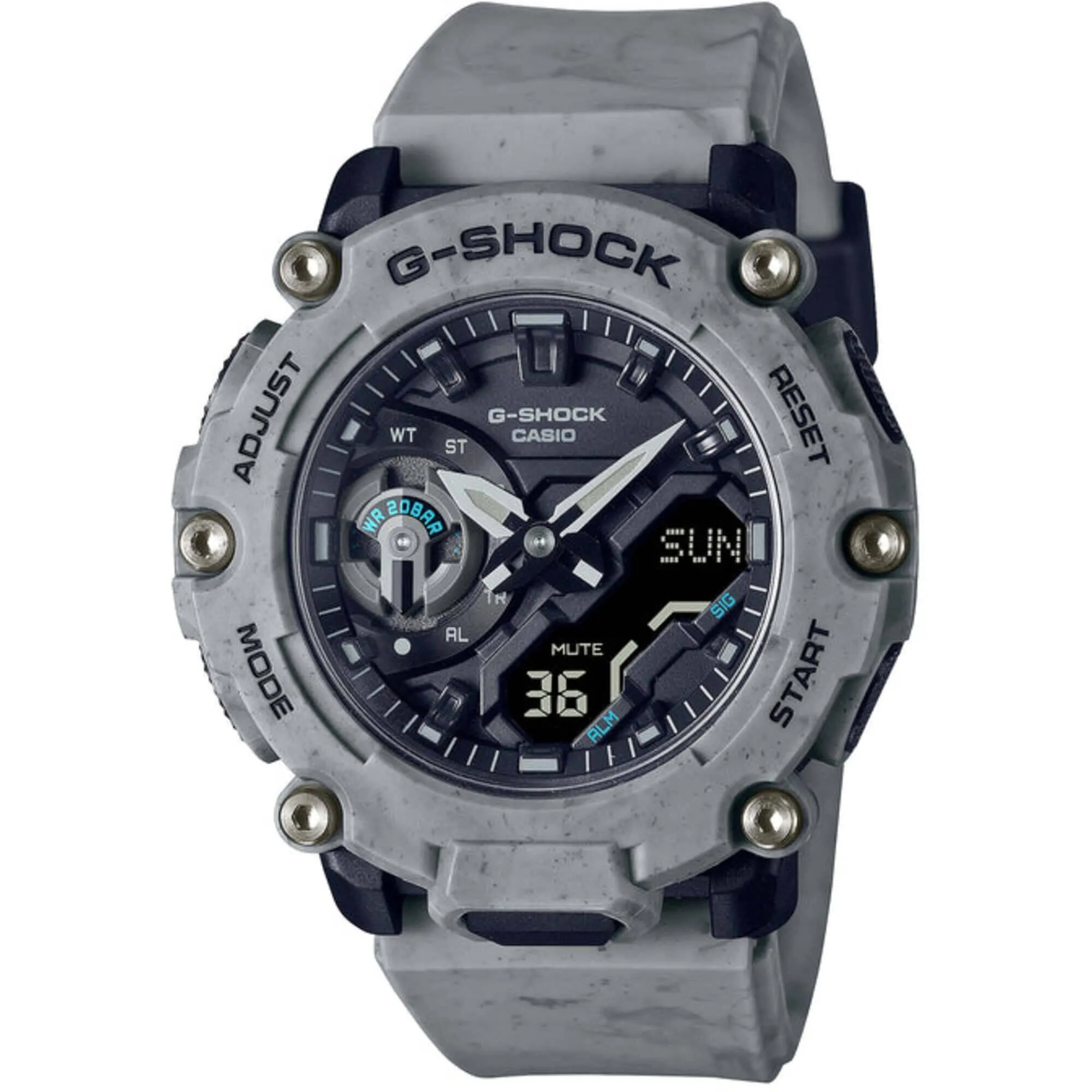 Casio Men's Watch - G-Shock Grey Analog-Digital Dial Resin Strap | GA-2200SL-8ACR