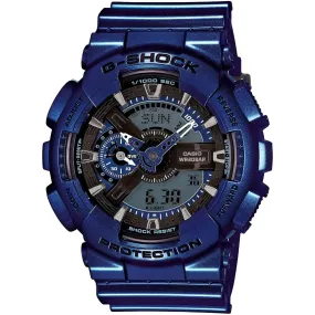 Casio Men's Watch - G-Shock Metallic Blue Resin Strap Analog-Digital | GA110NM-2A