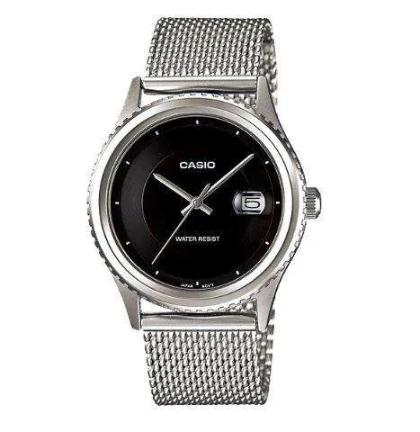 Casio MTP-1365BD-1EVDF Silver Stainless Mesh Strap Watch for Men