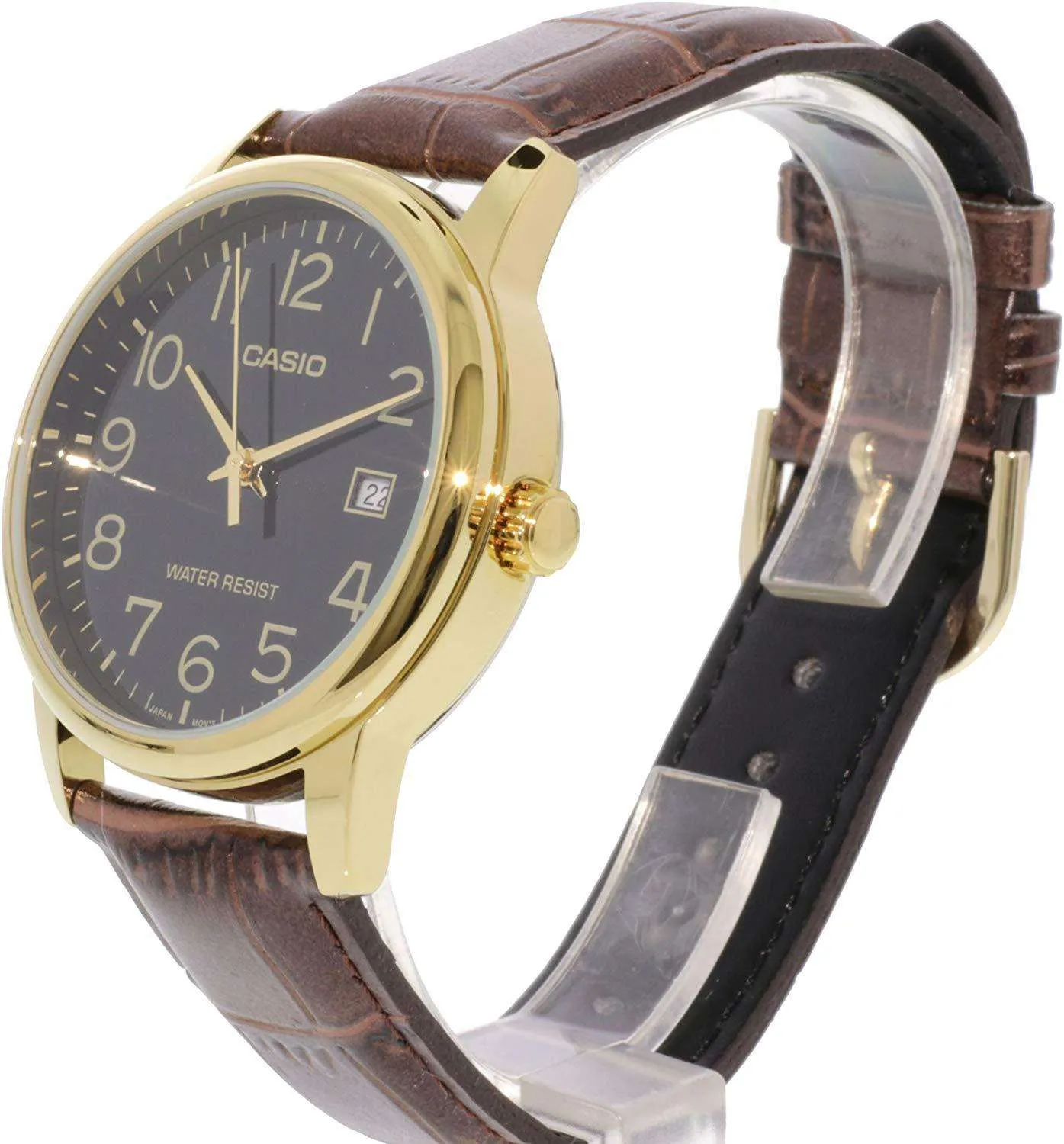 Casio MTP-V002GL-1B Brown Leather Watch for Men