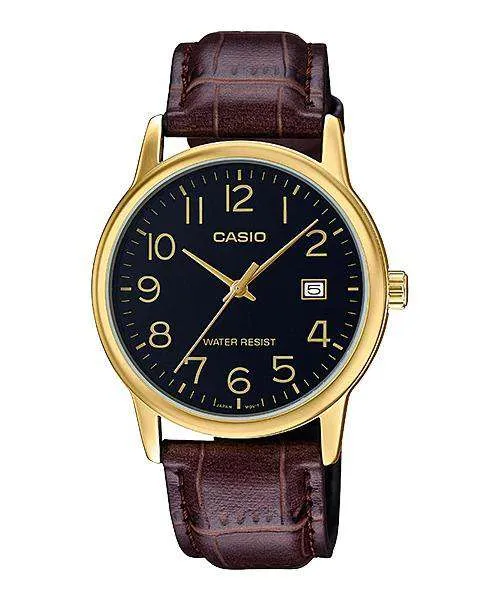 Casio MTP-V002GL-1B Brown Leather Watch for Men