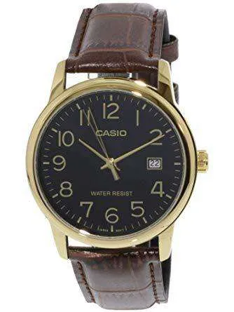 Casio MTP-V002GL-1B Brown Leather Watch for Men