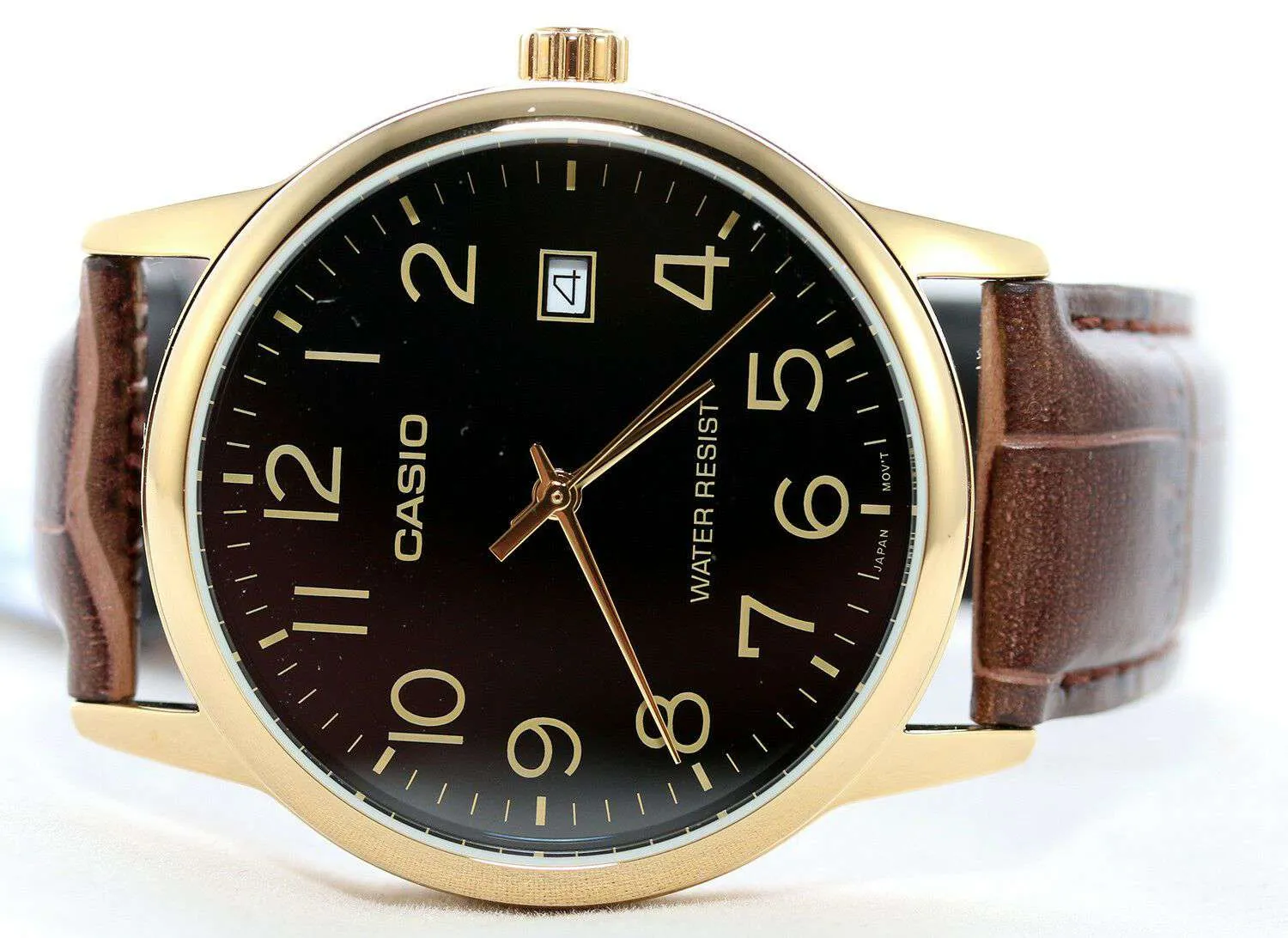 Casio MTP-V002GL-1B Brown Leather Watch for Men