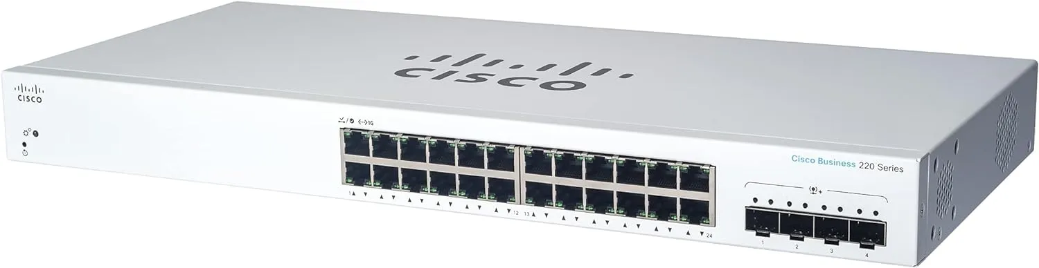 Cisco Business CBS220 24-Port Gigabit   4-Port 10G SFP  Uplink 智能交換機 (CBS220-24T-4X-UK / NE-2224T4X) 3年保用