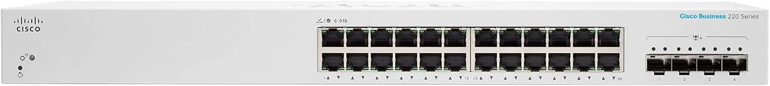 Cisco Business CBS220 24-Port Gigabit   4-Port 10G SFP  Uplink 智能交換機 (CBS220-24T-4X-UK / NE-2224T4X) 3年保用