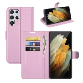 Classic Samsung Galaxy S22 Ultra flip case - Pink