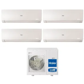 Climatizzatore Condizionatore Haier Quadri Split Inverter serie FLEXIS PLUS WHITE 7 12 12 12 con 4U75S2SR3FA R-32 Wi-Fi Integrato Colore Bianco 7000 12000 12000 12000