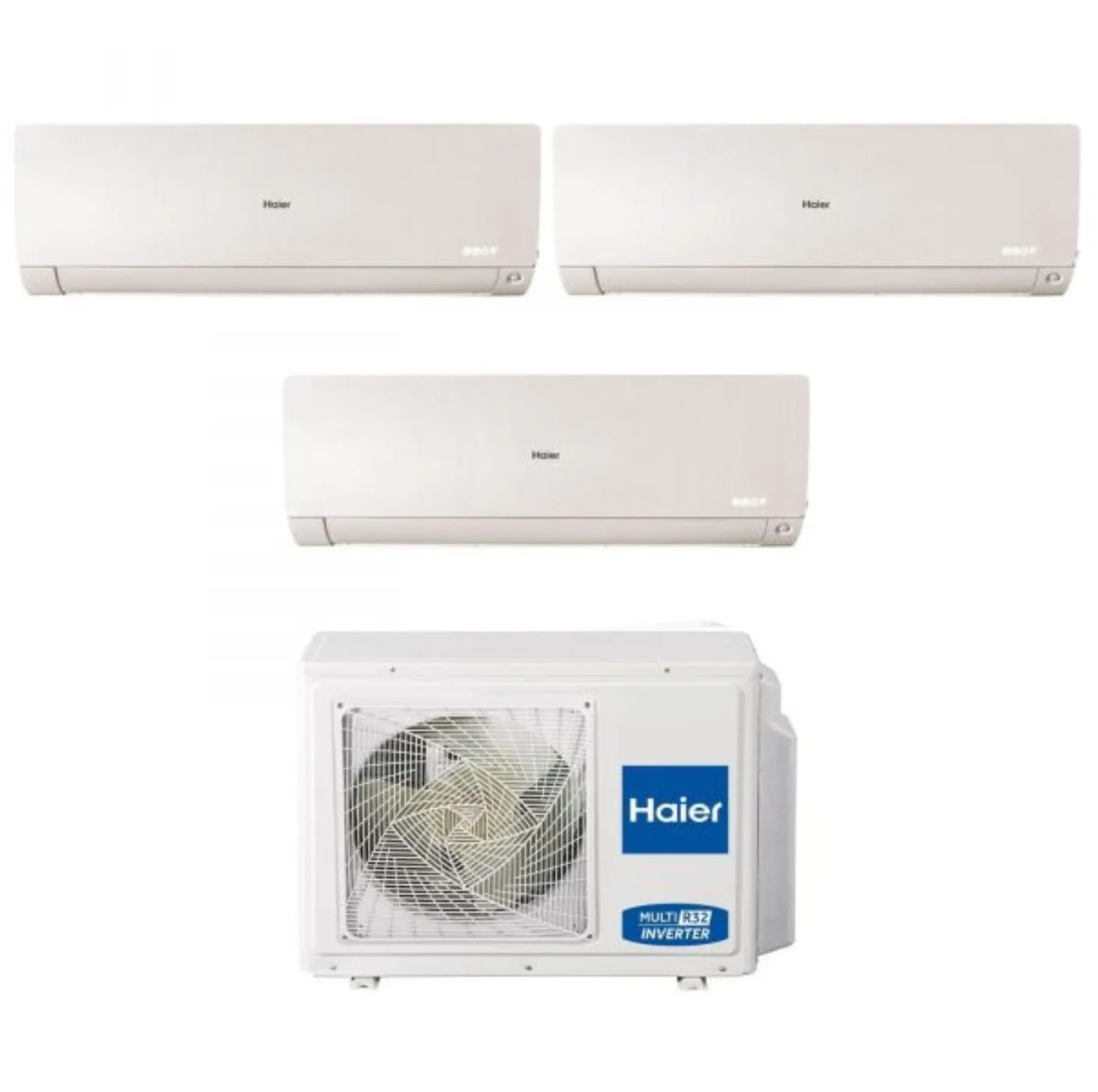 Climatizzatore Condizionatore Haier Trial Split Inverter serie FLEXIS PLUS WHITE 7 7 9 con 3U55S2SR3FA R-32 Wi-Fi Integrato Colore Bianco 7000 7000 9000