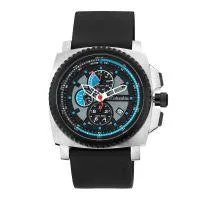 Columbia Mens Aq Alti Square Analog Multi-function Black Silicone Strap Watch