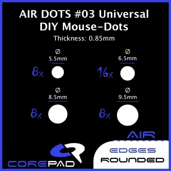 Corepad Skatez AIR Mouse Feet - #03 Universal DIY Dots