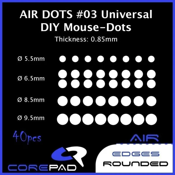 Corepad Skatez AIR Mouse Feet - #03 Universal DIY Dots