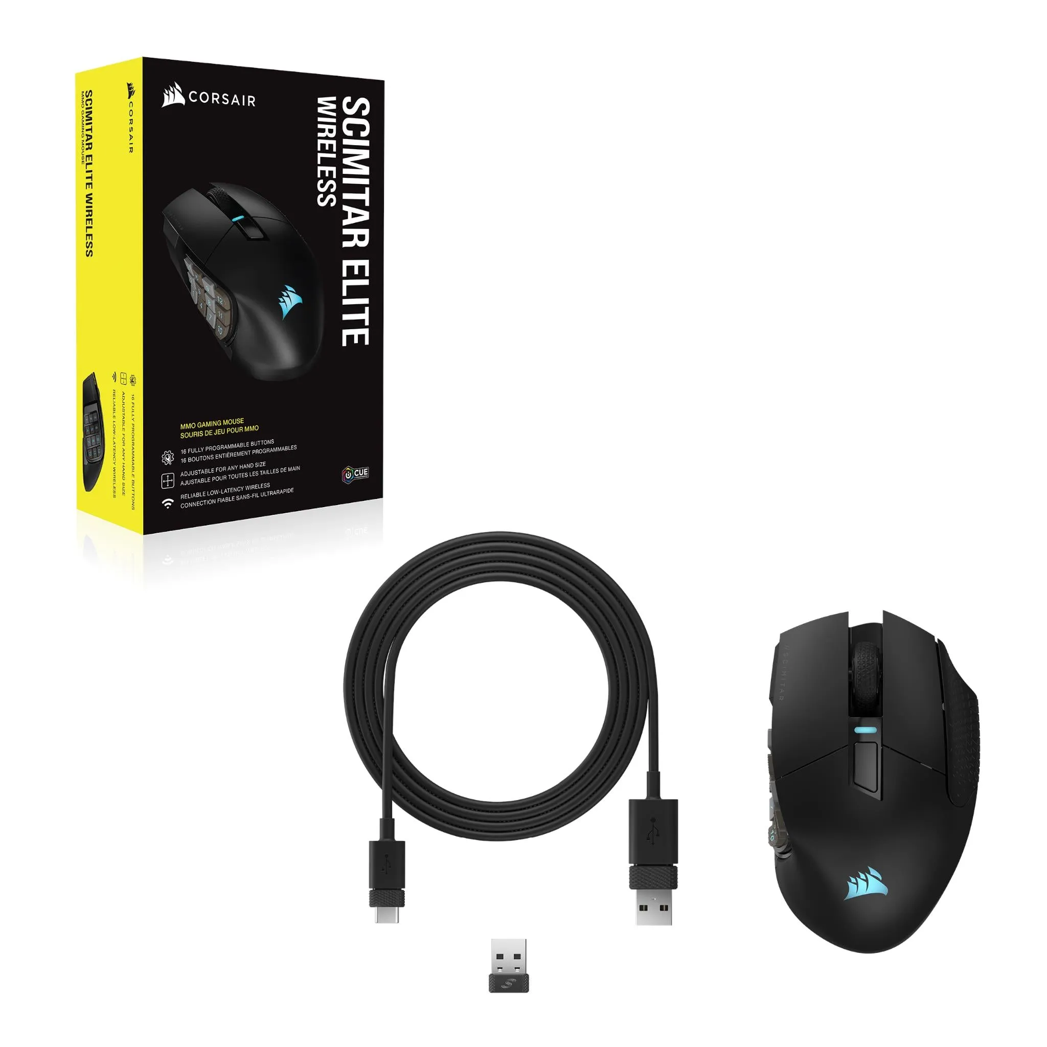 Corsair SCIMITAR ELITE RGB Wireless Gaming Mouse (Black)