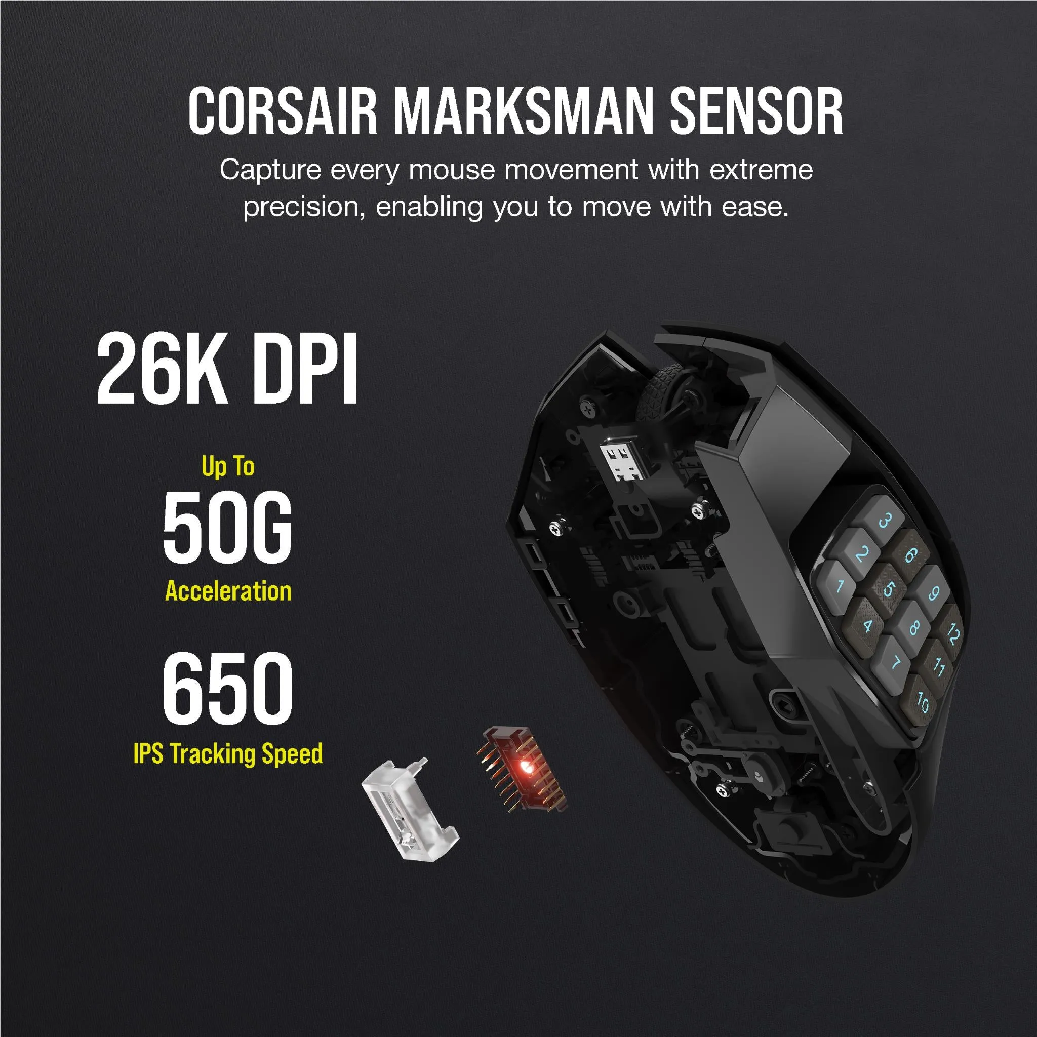 Corsair SCIMITAR ELITE RGB Wireless Gaming Mouse (Black)