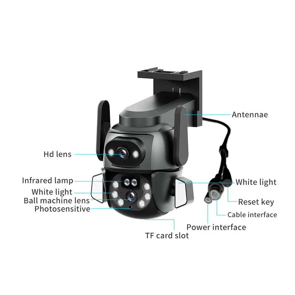 CRONY CG-Q821A WIFI-4MP carecamPro APP Dual gun-ball linkage Camer