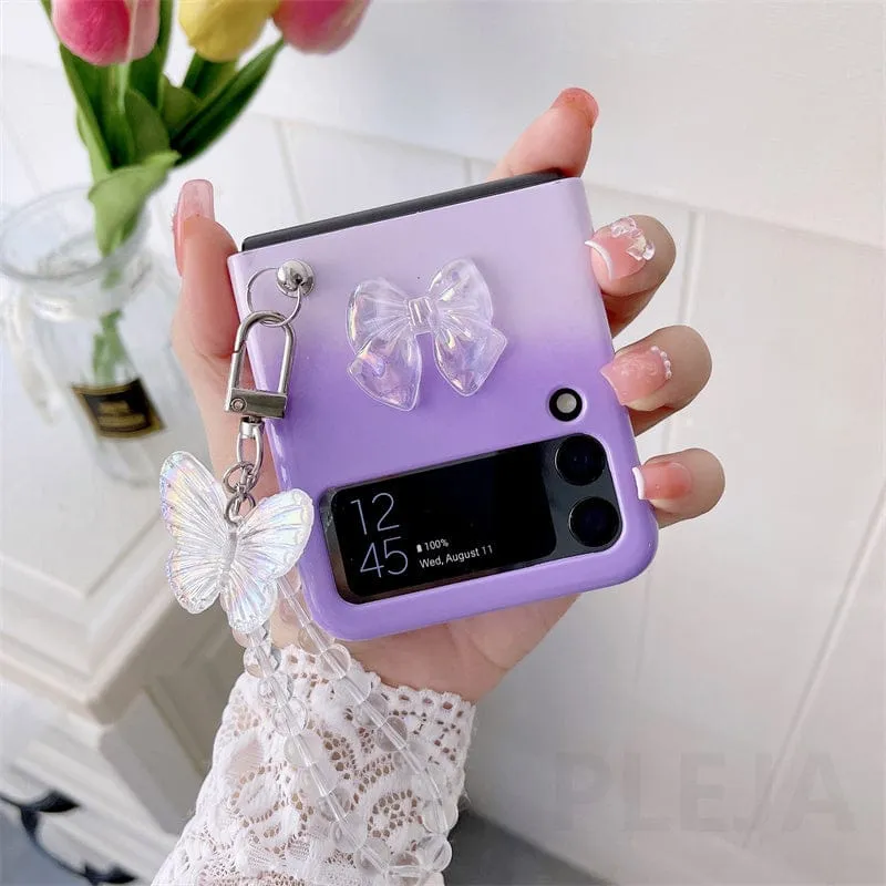 Cute Pastel Butterfly Bracelet Phone Case Samsung Galaxy Z Flip 3