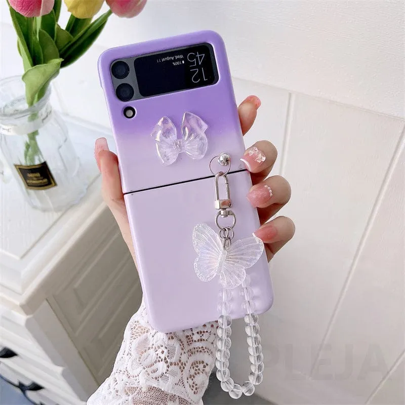 Cute Pastel Butterfly Bracelet Phone Case Samsung Galaxy Z Flip 3