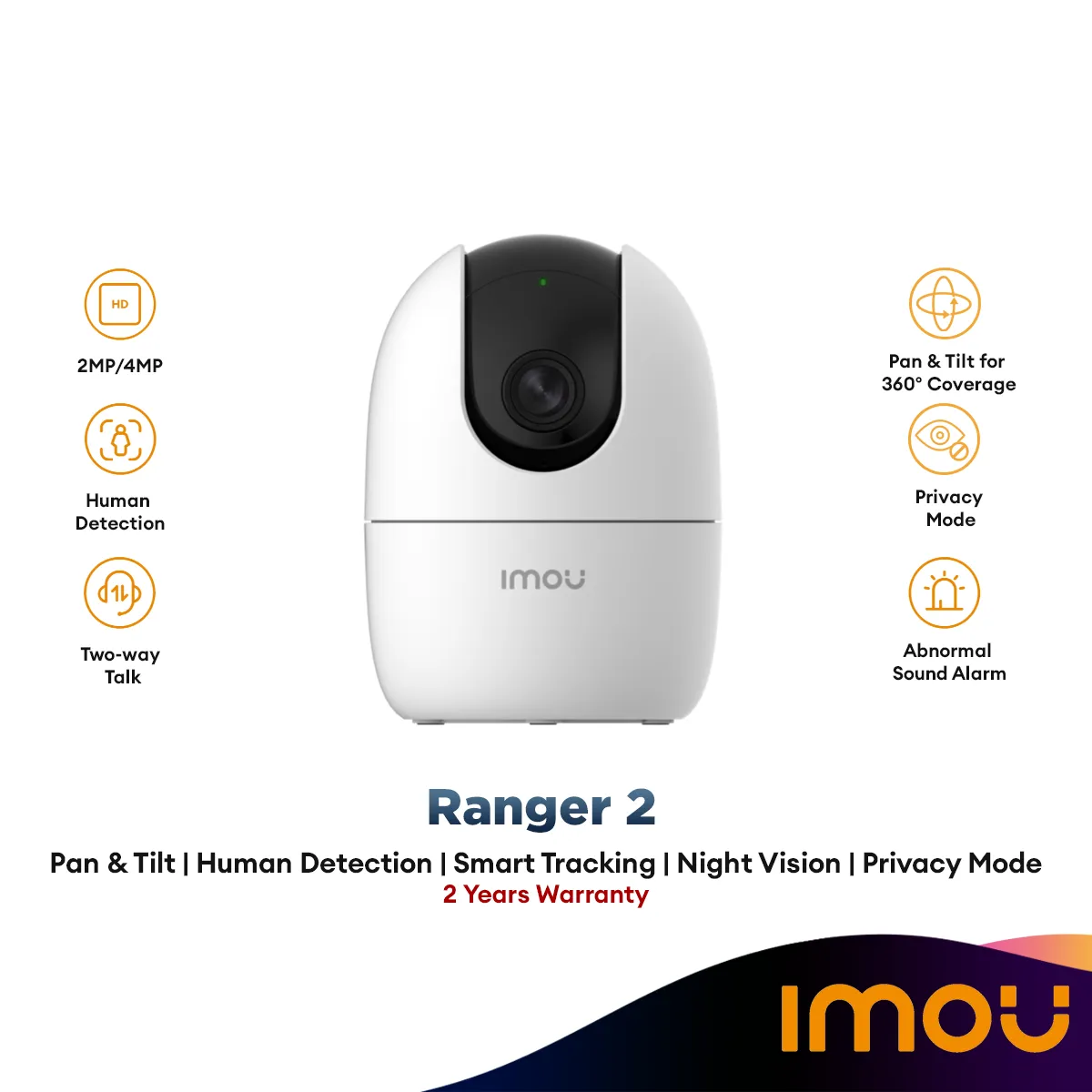 Dahua Imou Ranger 2 2MP / 3MP / 4MP full HD Wireless IP Camera CCTV Pan & Tilt Smart With AI Human Detect Siren 2 Way Talk