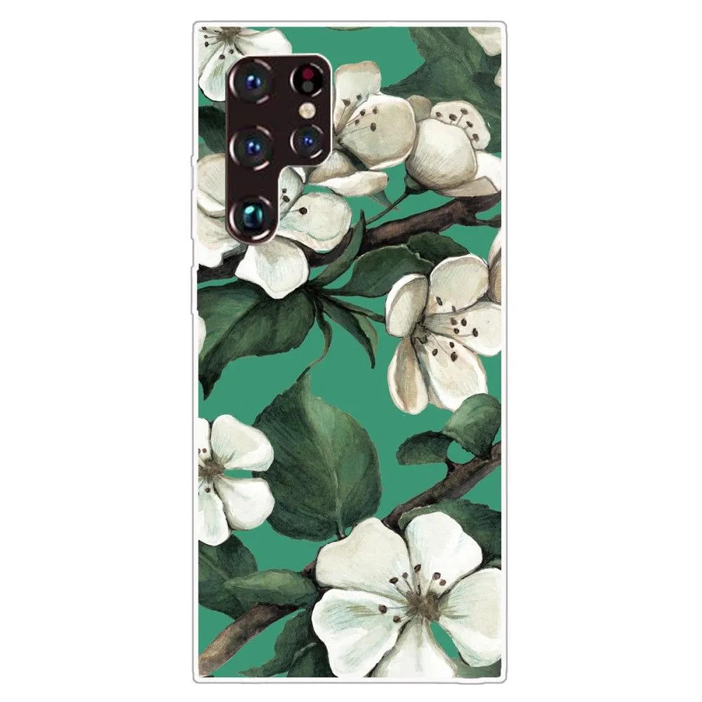 Deco Samsung Galaxy S22 Ultra case - White Flower