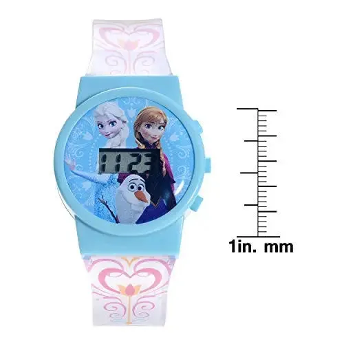 Disney Kids' Frozen Themed Digital Quartz White and Blue Plastic Watch FNFKD041