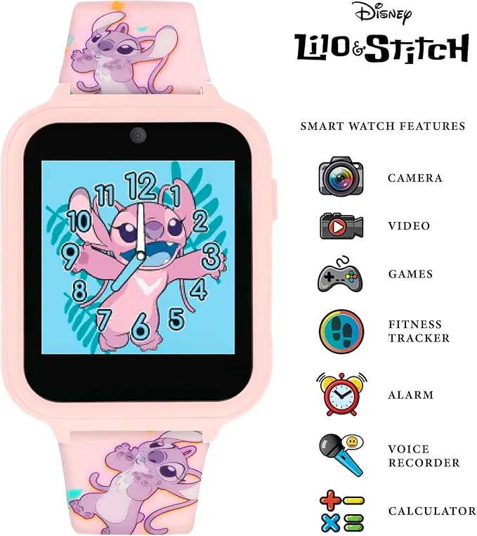 Disney Kids Lilo & Stitch Angel Pink Digital Interactive Smart Watch