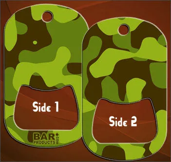 Dog Tag Bottle Opener - Green Camo