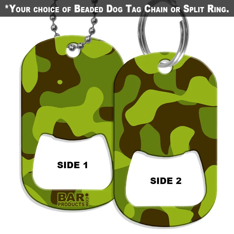 Dog Tag Bottle Opener - Green Camo