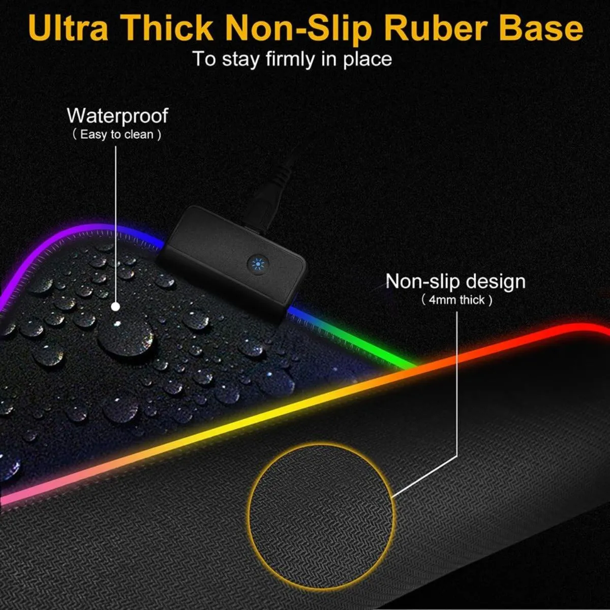 Dragon RGB Gaming 1 Touch Light Up Mouse Pad - Large Size