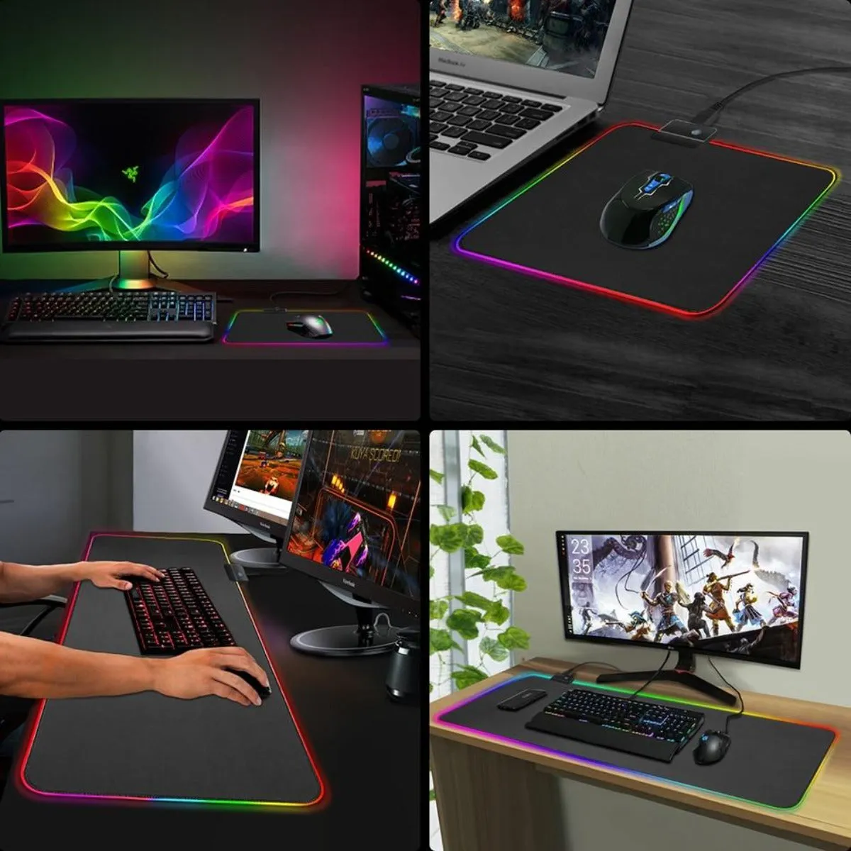 Dragon RGB Gaming 1 Touch Light Up Mouse Pad - Large Size