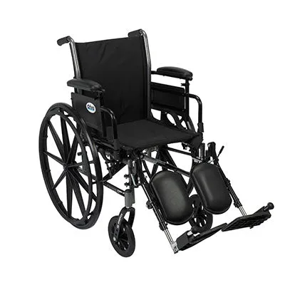 Drive, Cruiser III Light Weight Wheelchair with Flip Back Removable Arms, Adjustable Height Desk Arms, Elevating Leg Rests, 16"