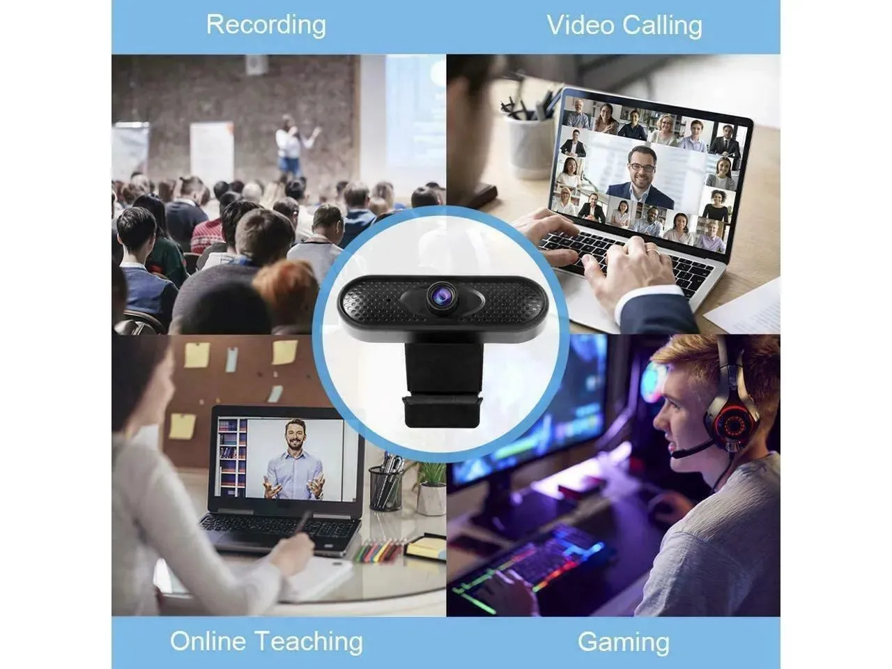 DT 1080P Full HD Webcam with Built-in Microphone for PC/Mac Book/Laptop