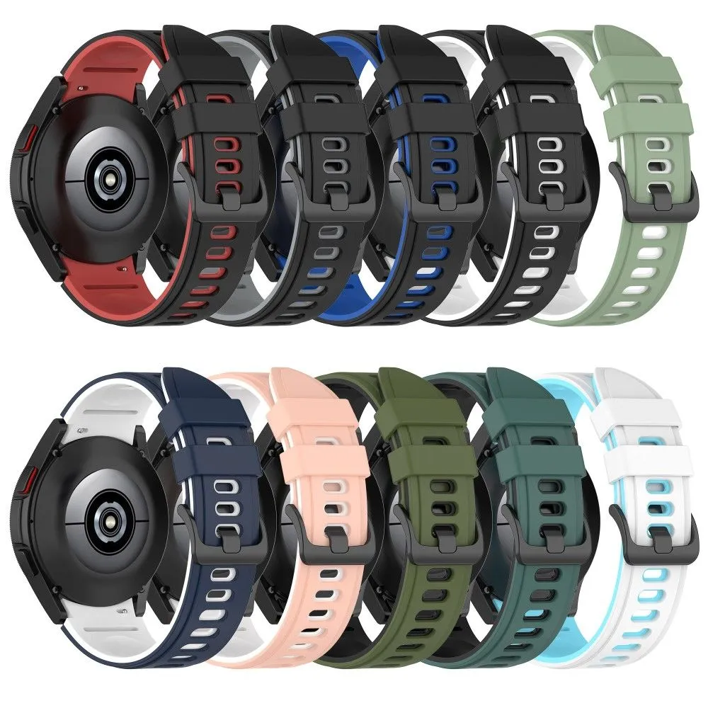 Dual color silicone watch strap for Samsung Galaxy Watch - Black / Blue